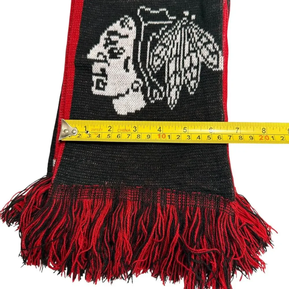 Chicago Blackhawks Reversible Scarf Knit Winter Neck NEW NHL Spellout Split Logo